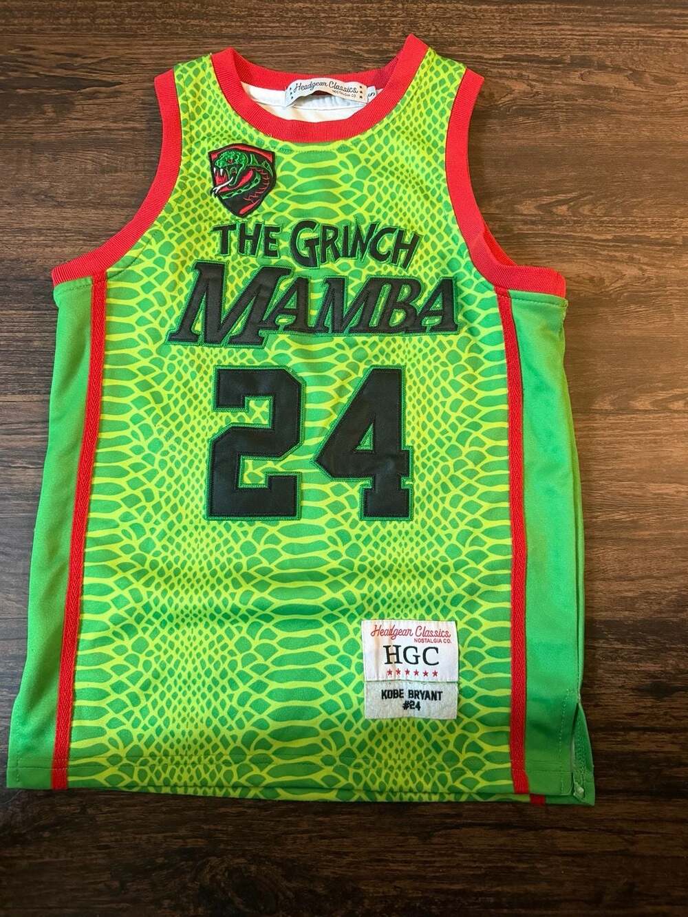 Headgear Classics The Grinch Mamba Kobe Bryant #24 Basketball Jersey